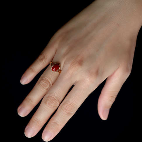 阿卡牛血红珊瑚戒指--红珊瑚-阿卡-F10CS20A10002
