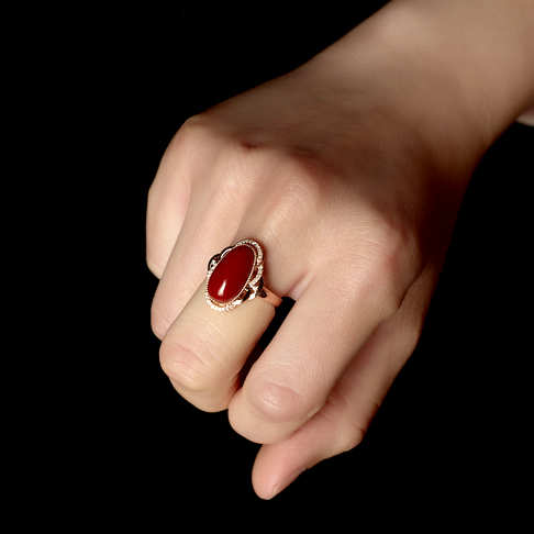 阿卡牛血红珊瑚戒指--红珊瑚-阿卡-F10DB22C30013