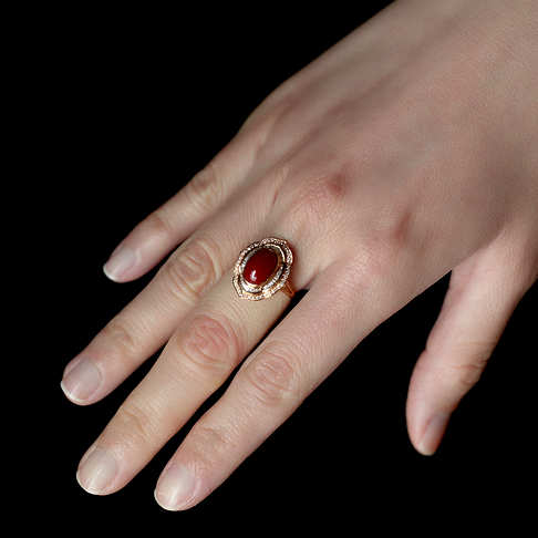 阿卡牛血红珊瑚戒指--红珊瑚-阿卡-F10HG21C06005
