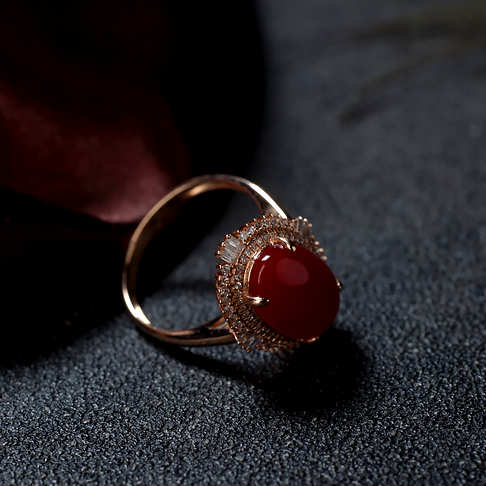 阿卡牛血红珊瑚戒指--红珊瑚-阿卡-F10L820F11011