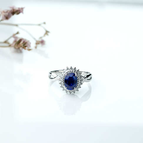 深蓝色蓝宝石戒指--蓝宝石-B252017K30002