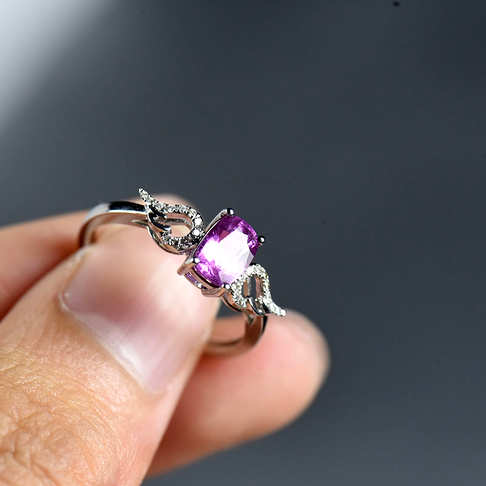 粉紫色蓝宝石戒指--蓝宝石-D25CG19I12002