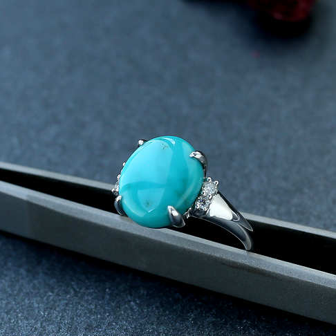 高瓷蓝绿松石戒指--绿松石-221511070005