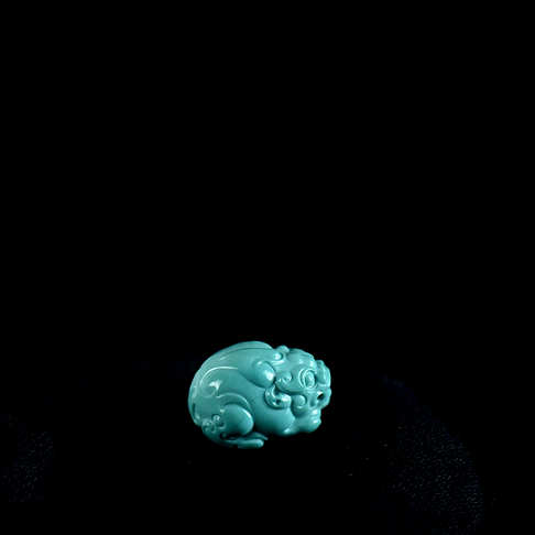 高瓷蓝绿松石貔貅吊坠--绿松石-D22P619F15001