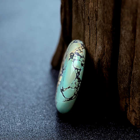 高瓷铁线蓝绿绿松石平安扣--绿松石-F22K918F20010