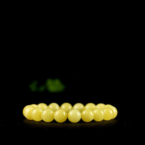 11.5mm柠檬黄蜜蜡单圈手串-蜜蜡-D01P918G25001