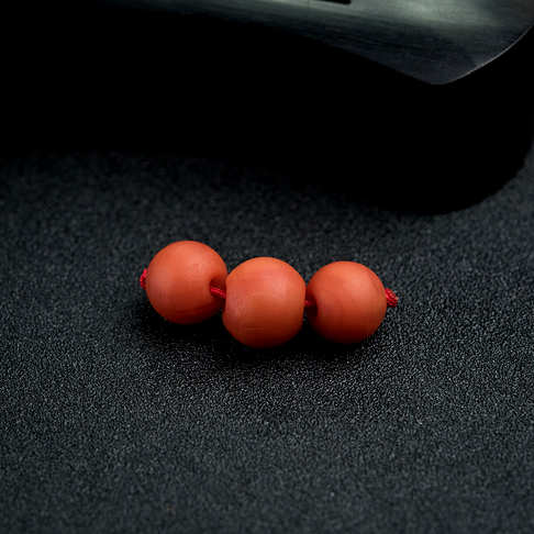 柿子红南红苹果珠（三件）-南红玛瑙-保山南红-B021917D12012