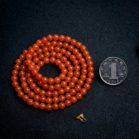 5.5mm樱桃红南红珠链-南红玛瑙-四川南红-B02J517G12006