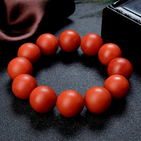 20mm柿子红南红单圈手串-南红玛瑙-保山南红-B02R819F20002