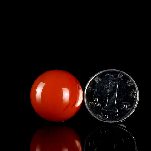 23.5mm柿子红南红圆珠配件-南红玛瑙-四川南红-D02CG20K11001
