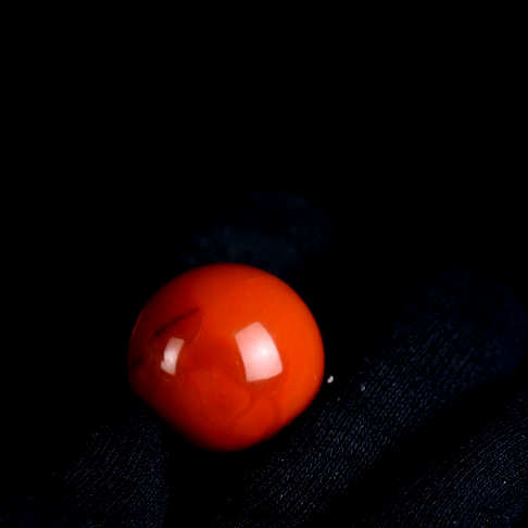 23.5mm柿子红南红圆珠配件-南红玛瑙-四川南红-D02CG20K11001