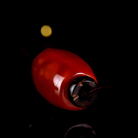柿子红南红桶珠锁骨链-南红玛瑙-四川南红-D02FP21A23002
