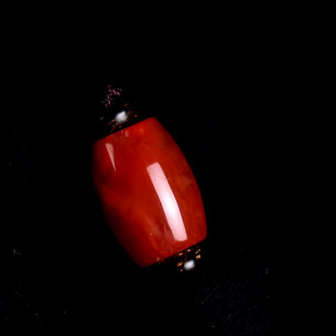 柿子红南红桶珠锁骨链-南红玛瑙-四川南红-D02FP21A23002