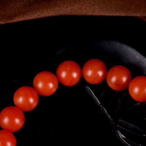 10mm柿子红南红单圈手串-南红玛瑙-保山南红-D02FP21E04008