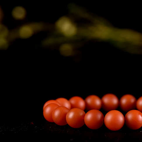 10.5mm柿子红南红单圈手串-南红玛瑙-保山南红-D02S019B20006