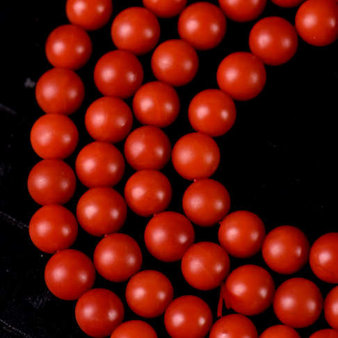 7mm柿子红南红108佛珠-南红玛瑙-保山南红-D02S022A10003