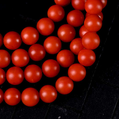 7mm柿子红南红108佛珠-南红玛瑙-保山南红-D02S022A10003