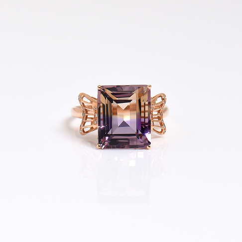 镶钻紫黄晶戒指--水晶-A040217A19003