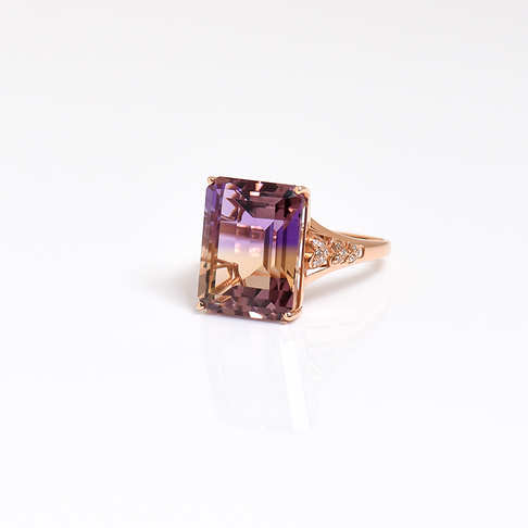 镶钻紫黄晶戒指--水晶-A040217A19011