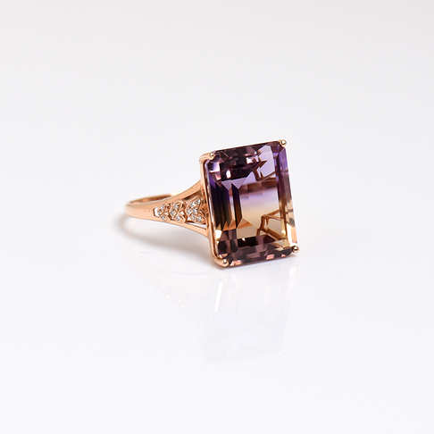 镶钻紫黄晶戒指--水晶-A040217A19011