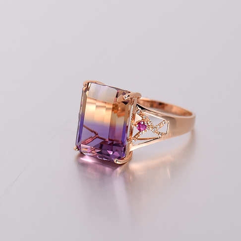 金镶钻紫黄水晶戒指--水晶-A040416H24036