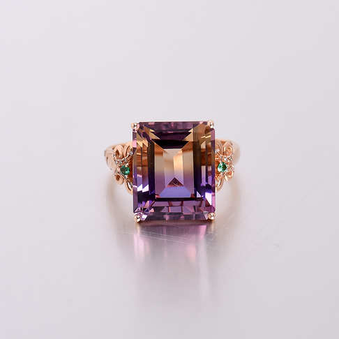 金镶钻紫黄水晶戒指--水晶-A040416H24050