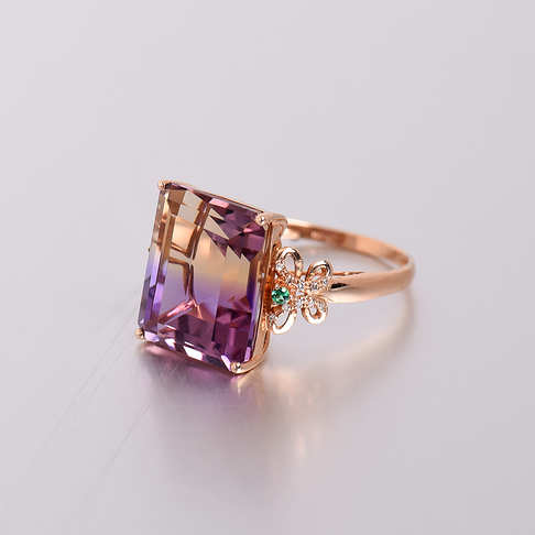 金镶钻紫黄水晶戒指--水晶-A040416H24050