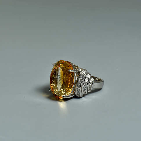 银镶锆石黄水晶戒指--水晶-A04D817C02002