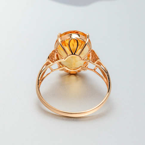 金镶钻千禧切工黄水晶戒指--水晶-B040416G31015