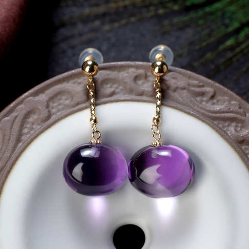 紫水晶耳坠--水晶-F04GG20H13001