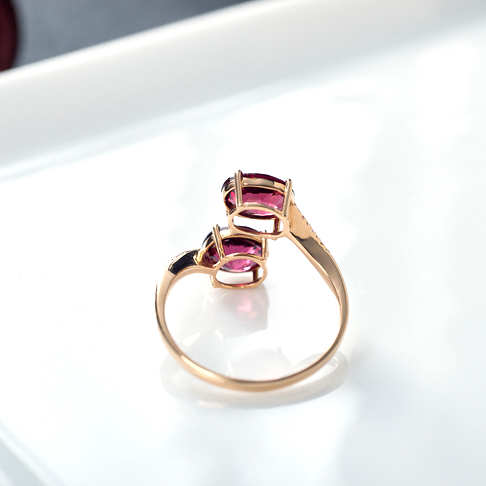 紫红石榴石戒指--石榴石-F070220L10008