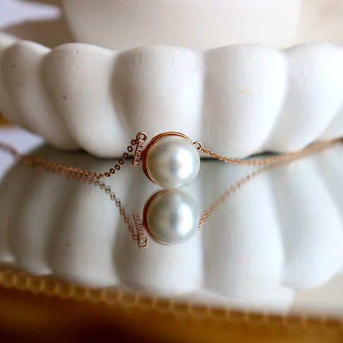18k海水白色珍珠项链--珍珠-海水珠-A38V321H09005