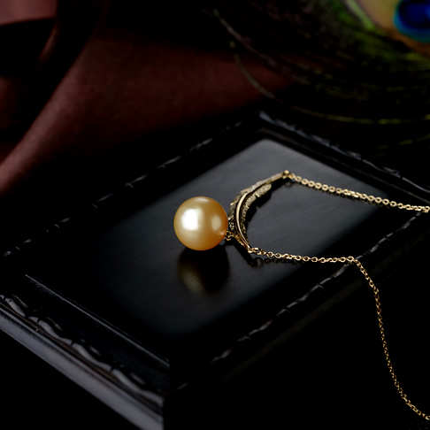 海水金色珍珠项链--珍珠-海水珠-B38A918J16006