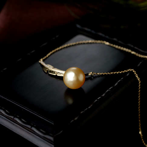 海水金色珍珠项链--珍珠-海水珠-B38A918J16006