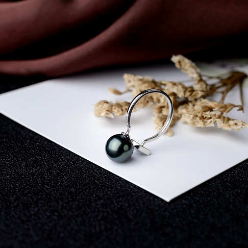 海水黑色珍珠戒指--珍珠-海水珠-B38A918J16009