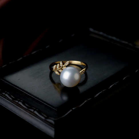 海水白色珍珠戒指--珍珠-海水珠-B38A918K16005