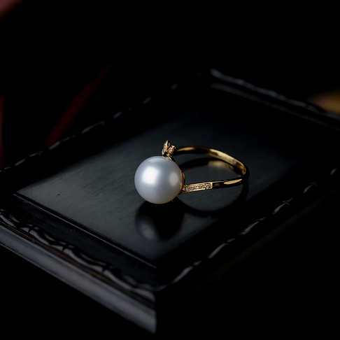 海水白色珍珠戒指--珍珠-海水珠-B38A918K16005