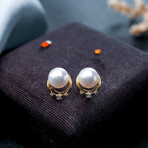 海水白色珍珠耳钉--珍珠-海水珠-B38A919B26010
