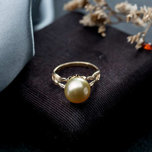 海水金色珍珠戒指--珍珠-海水珠-B38A919B27003