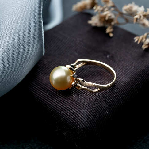 海水金色珍珠戒指--珍珠-海水珠-B38A919B27003