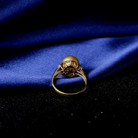海水金色珍珠戒指--珍珠-海水珠-F38AT18I15004