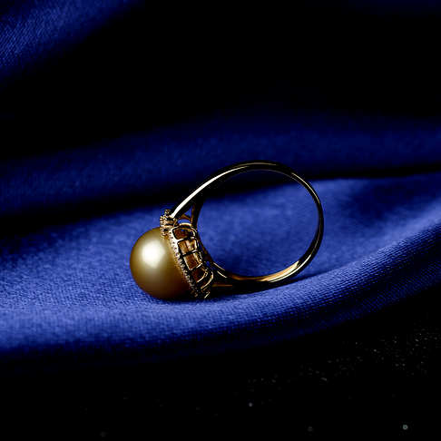 海水金色珍珠戒指--珍珠-海水珠-F38AT18I15004