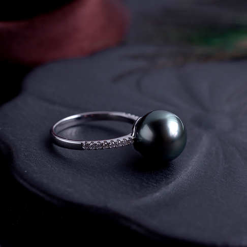 海水黑色珍珠戒指--珍珠-海水珠-F38AT21D16009
