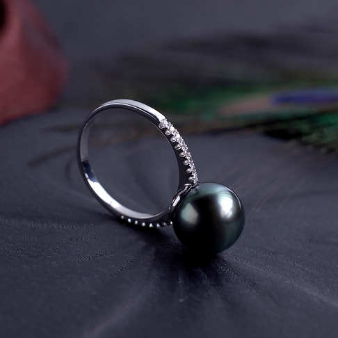 海水黑色珍珠戒指--珍珠-海水珠-F38AT21D16009