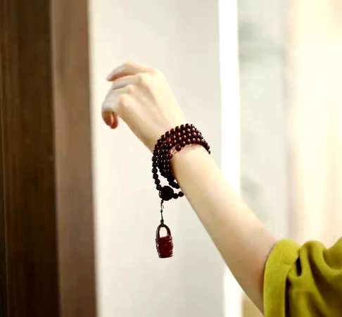 精款【一统天下】印度小叶紫檀佛珠手串6mm108颗念珠手链