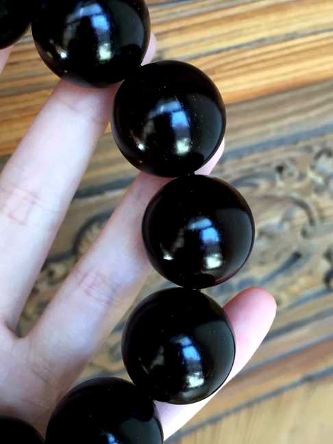 好到无可挑剔的珠子印度小叶紫檀佛珠20mm野生林金星老料高油密包浆