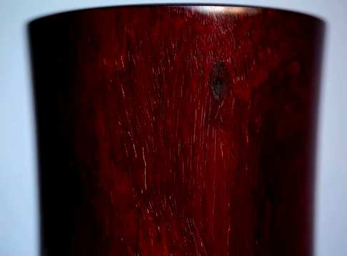 小叶紫檀笔筒摆件一木挖制带金星老料油润可见口径9.7cm高10.8