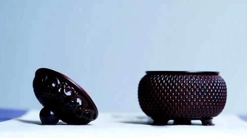 复杂的世界里为自己泡一壶茶点一炷香小叶紫檀编织纹香炉韵材质印度小