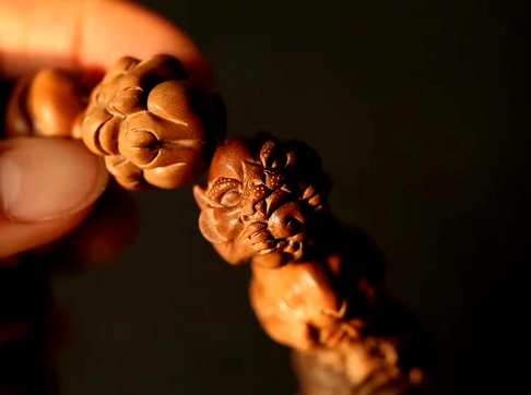 印度老山檀香20mm十二生肖佛珠手串颗颗精雕精致可爱栩栩如生￥3