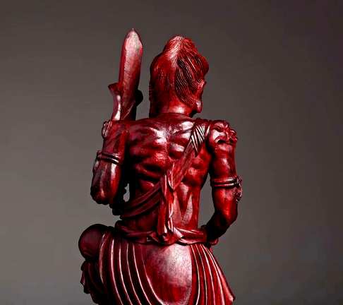 雕刻｛不动明王菩萨｝清刀印度小叶紫檀名家手工收藏级